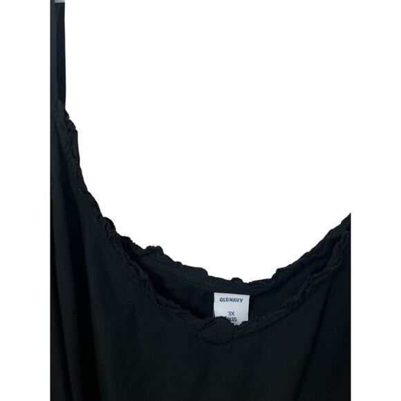 Old Navy Women’s Black Tank Top 3X Plus Cami Thin Strap Y2K Whimsigoth Ruffle - Picture 4 of 8